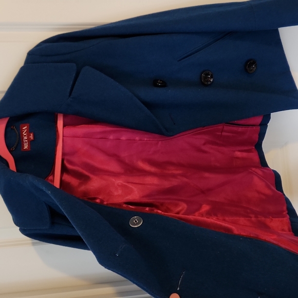 Teal pea coat size small - Picture 2 of 4